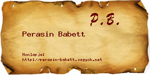 Perasin Babett névjegykártya